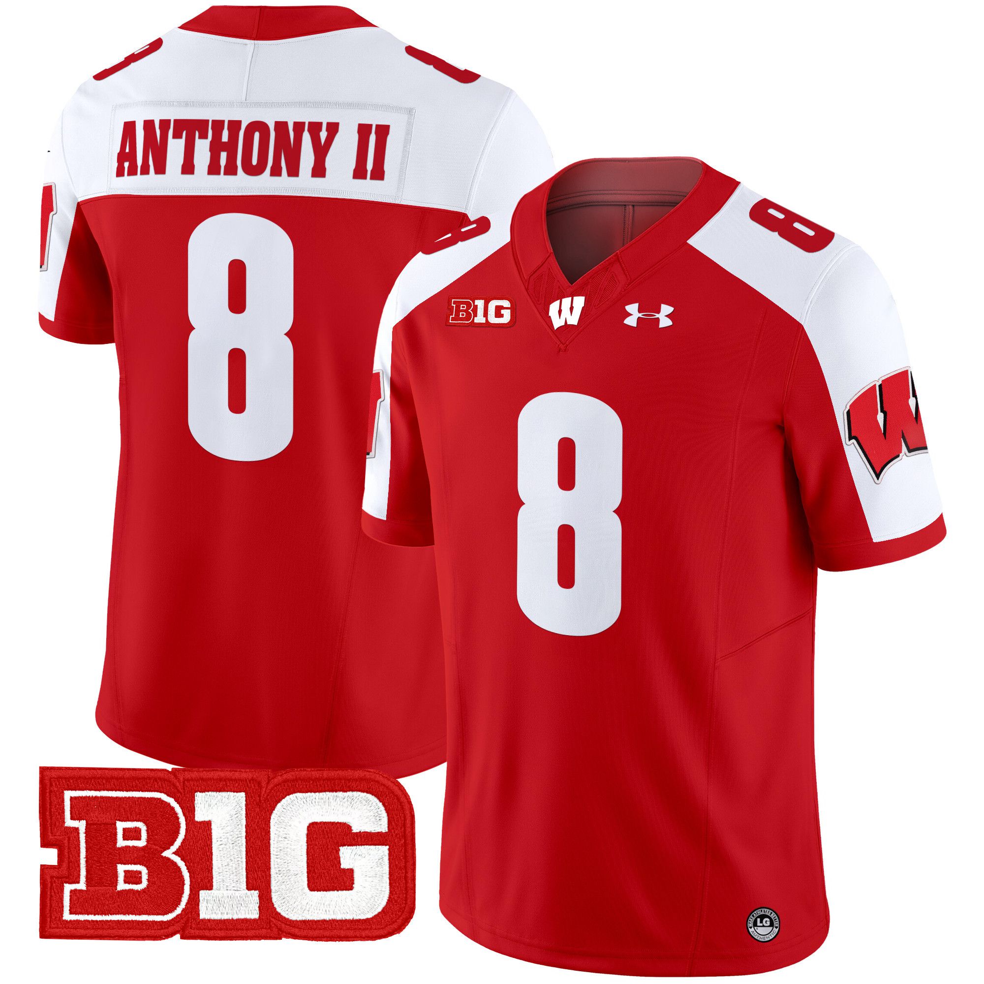 Men Wisconsin Badgers #8 Anthony ii Red 2024 Vapor Limited NCAA Jersey